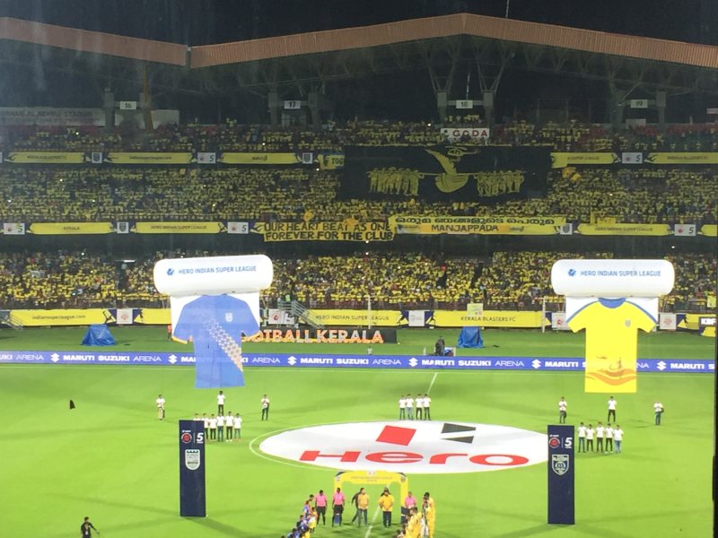 Jawaharlal Nehru Stadium in Kochi before a Kerala Blasters match