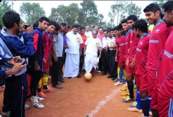 K Babu inaugurating south zone inter university matches at Muvattupuzha