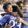 Pradeep Bhaichung Sunil celebrates