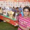 PC Riju with the Golden boot award for being the best performer in Santosh Trophy 2009